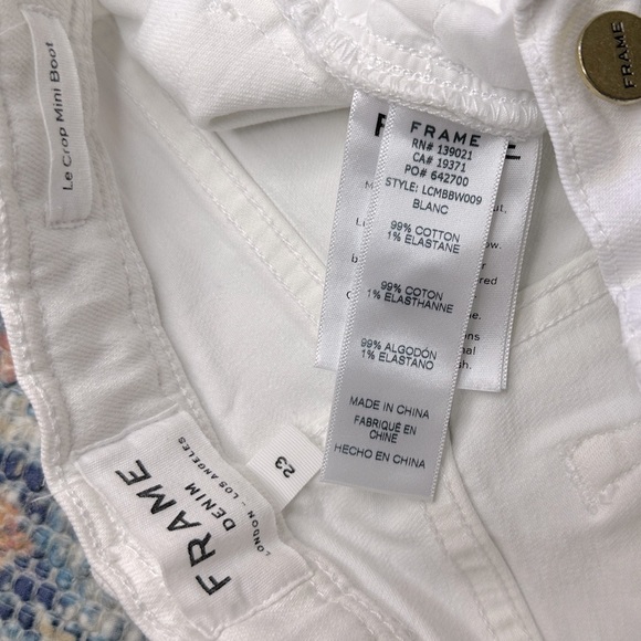 FRAME Braided Crop Mini Boot Cut Jeans in Blanc White Sz. 23 - Picture 8 of 12